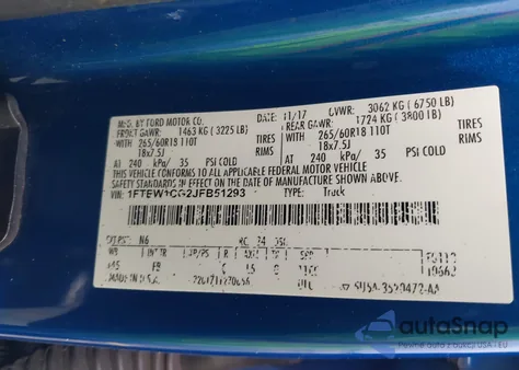 2018 Ford F-150 Xlt from USA, damaged, VIN 1FTEW1CG2JFB51293